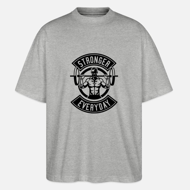 Stronger Than All - Stanley/Stella Oversized Unisex Bio T-Shirt Blaster 2.0 - Grau meliert