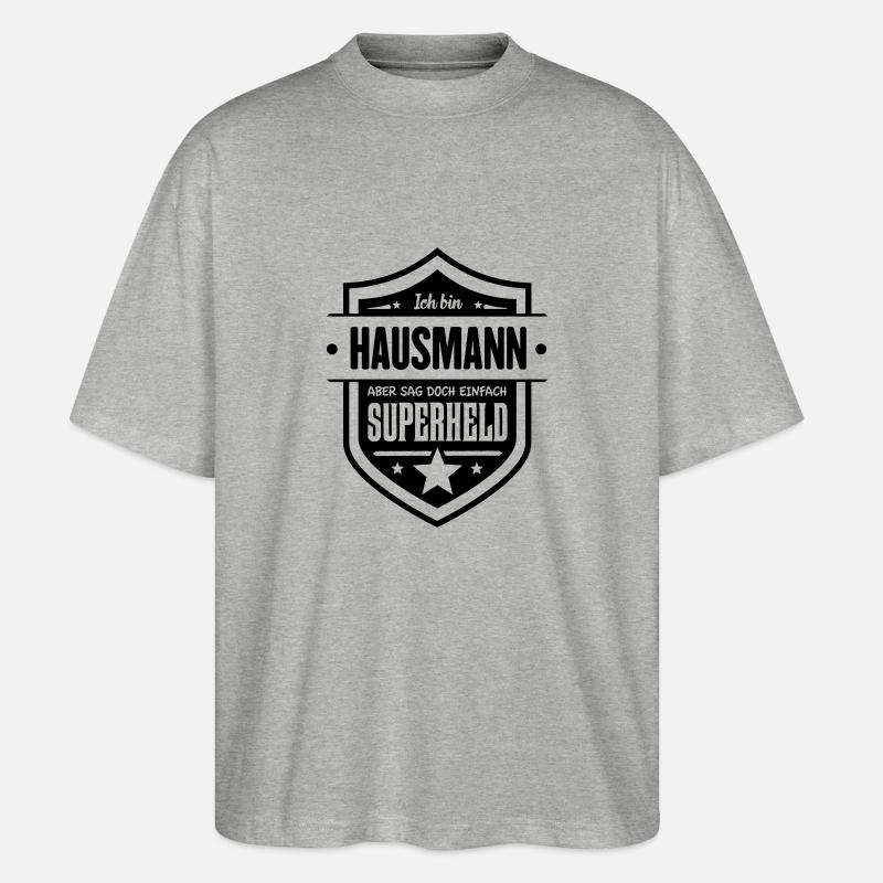 Super Hausmann - Stanley/Stella Oversized Unisex Bio T-Shirt Blaster 2.0 - Grau meliert