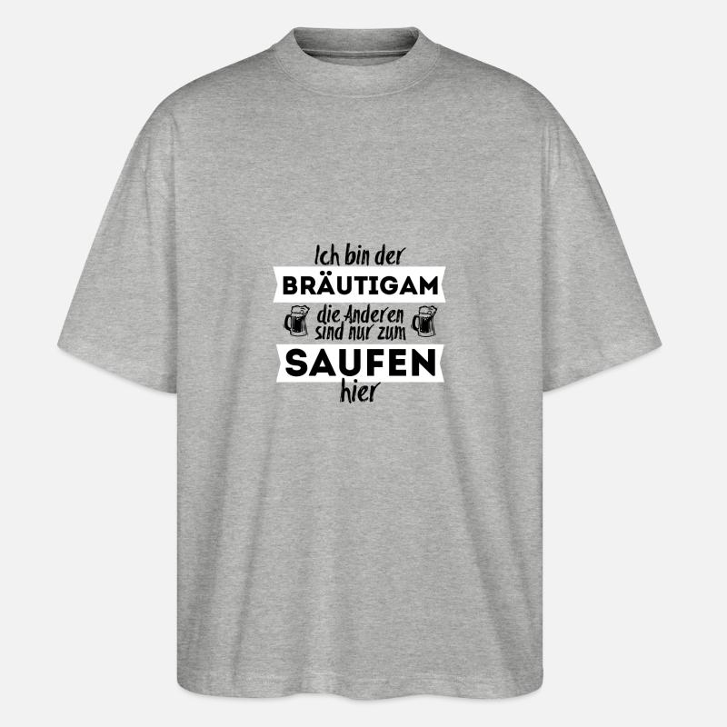 Ich bin der Bräutigam - Stanley/Stella Oversized Unisex Bio T-Shirt Blaster 2.0 - Grau meliert