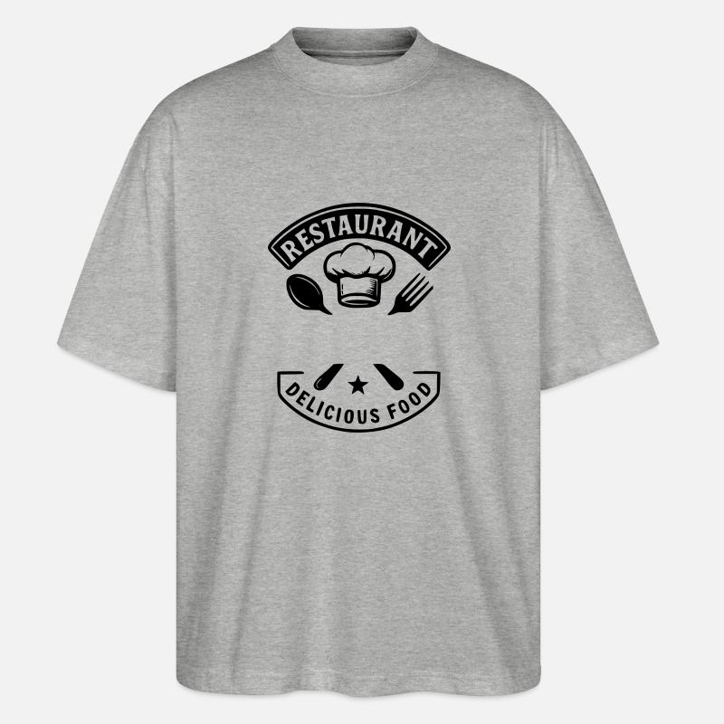 Restaurant leckeres Essen - NAME - Stanley/Stella Oversized Unisex Bio T-Shirt Blaster 2.0 - Grau meliert