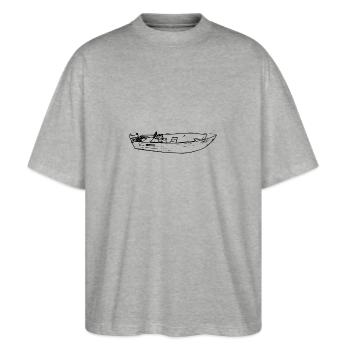 Boot - Stanley/Stella Oversized Unisex Bio T-Shirt Blaster 2.0 - Grau meliert - Vorne - Alina (178cm) & Michal (187cm)