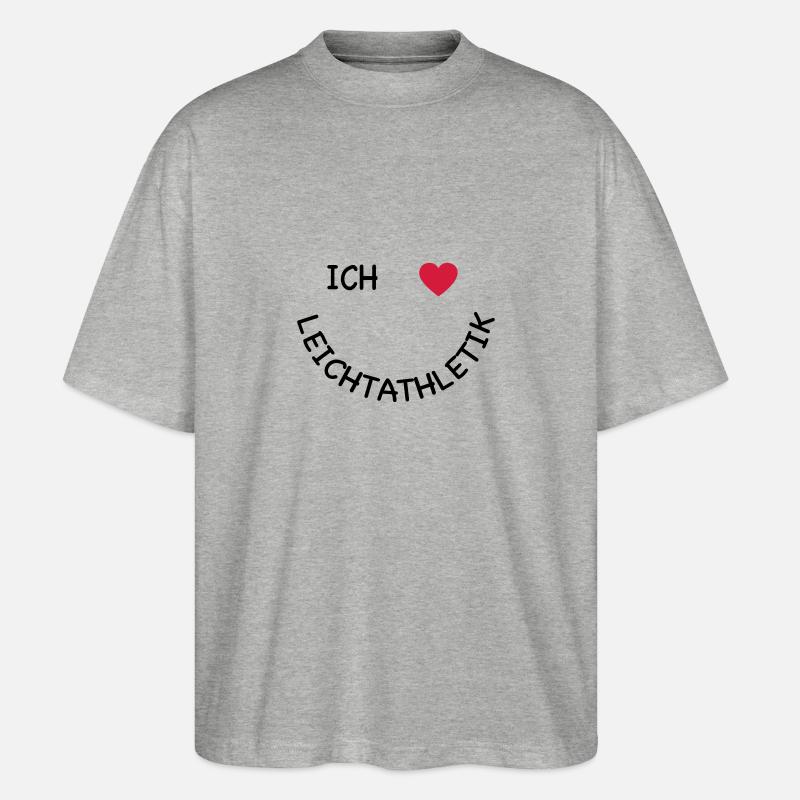 Ich liebe Leichtathletik - Stanley/Stella Oversized Unisex Bio T-Shirt Blaster 2.0 - Grau meliert