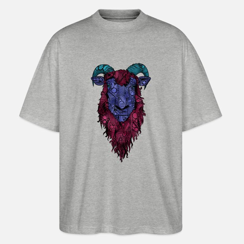 Schaf - Stanley/Stella Oversized Unisex Bio T-Shirt Blaster 2.0 - Grau meliert