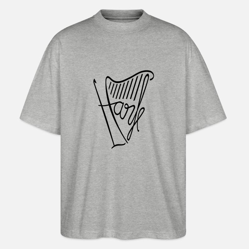 Kleine Harfe - Stanley/Stella Oversized Unisex Bio T-Shirt Blaster 2.0 - Grau meliert