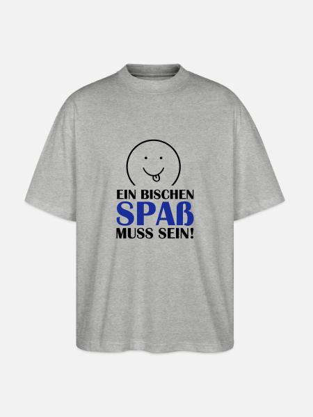 (spass_muss_sein_02) - Stanley/Stella Oversized Unisex Bio T-Shirt Blaster 2.0 - Grau meliert