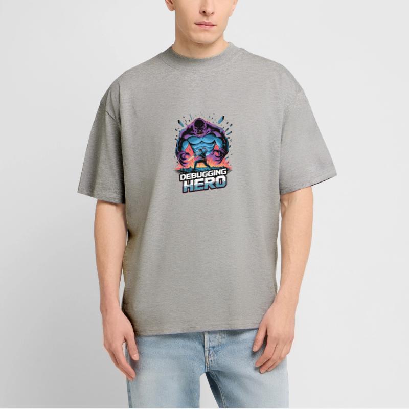 Debugging Hero – Epic Battle Against Code Monsters Stanley/Stella Oversized Unisex Organic T-shirt Blaster 2.0