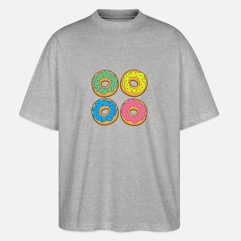 Vier Donuts Donuts - Stanley/Stella Oversized Unisex Bio T-Shirt Blaster 2.0 - Grau meliert