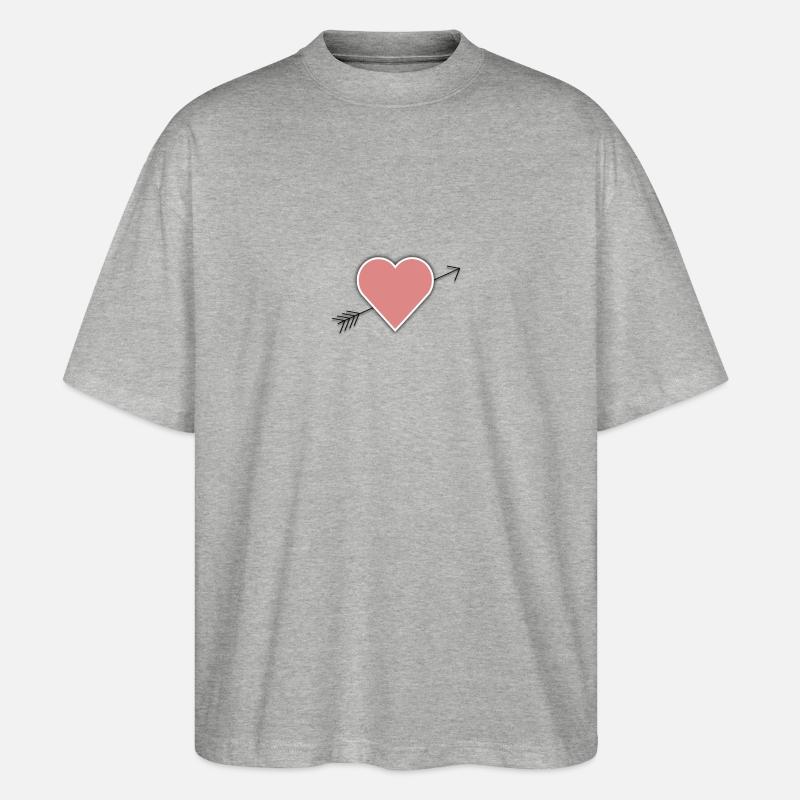 Herz - Stanley/Stella Oversized Unisex Bio T-Shirt Blaster 2.0 - Grau meliert