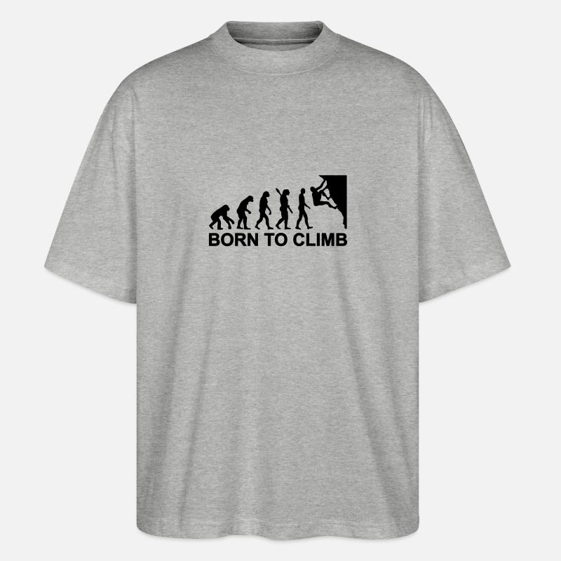 Évolution Escalade - T-shirt bio Blaster 2.0 coupe oversize Stanley/Stella Unisexe - gris chiné