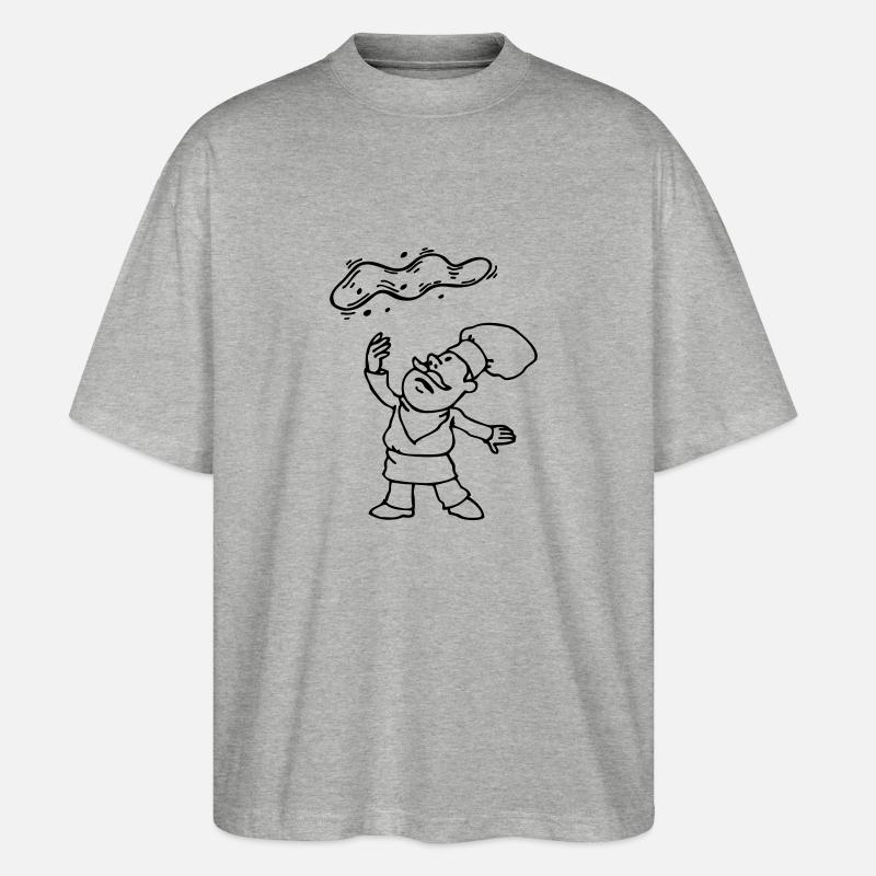 pizzabäcker ... von wicki_de - Stanley/Stella Oversized Unisex Bio T-Shirt Blaster 2.0 - Grau meliert
