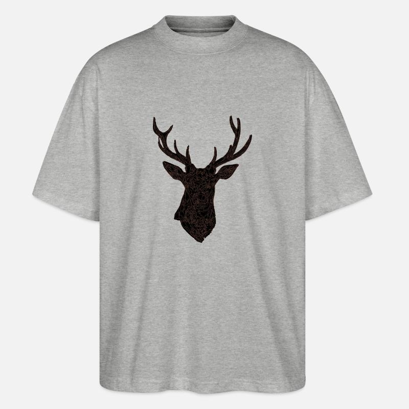 Hirsch - Stanley/Stella Oversized Unisex Bio T-Shirt Blaster 2.0 - Grau meliert