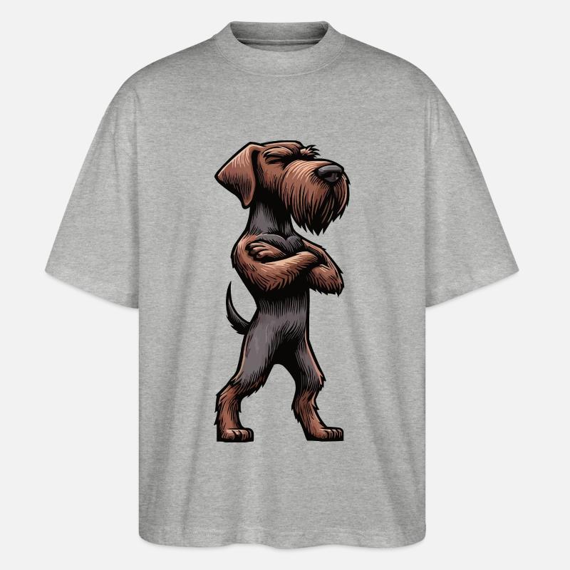 Deutsch Drahthaar Deutsch-Drahthaar Besitzer - Stanley/Stella Oversized Unisex Bio T-Shirt Blaster 2.0 - Grau meliert