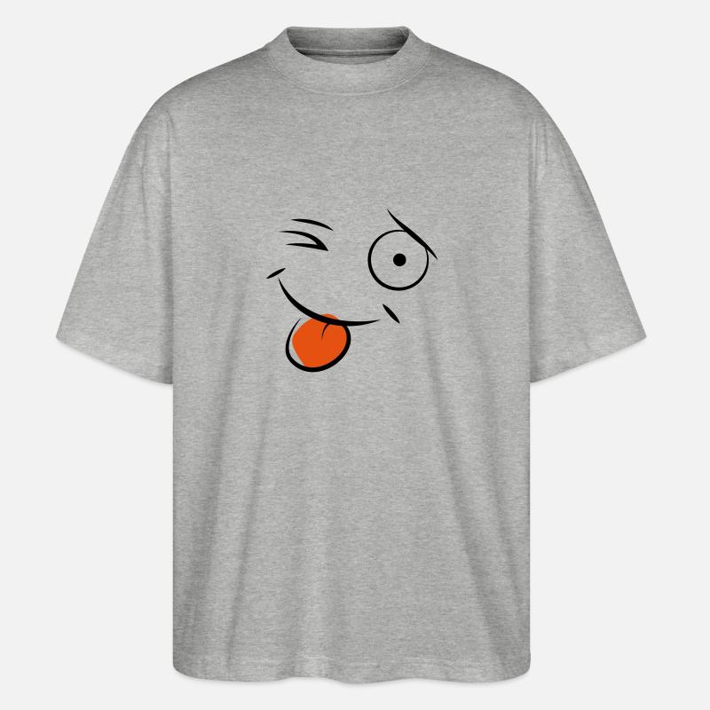 Smiley - Stanley/Stella Oversized Unisex Bio T-Shirt Blaster 2.0 - Grau meliert