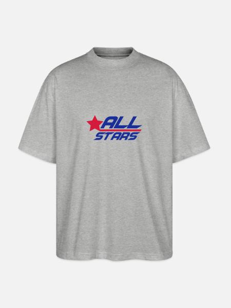 Cool Allstars Logo Design - Stanley/Stella Oversized Unisex Organic T-shirt Blaster 2.0 - heather grey