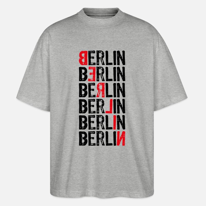 Berlin - Stanley/Stella Oversized Unisex Bio T-Shirt Blaster 2.0 - Grau meliert