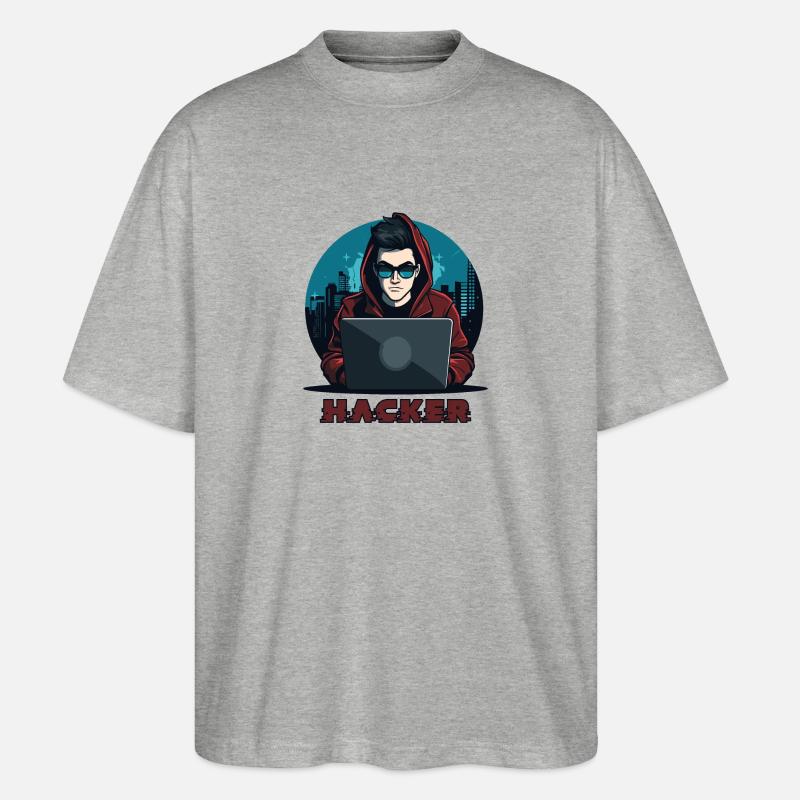 Hacker Sunglasses Hacker Anonymous Hacker - Stanley/Stella Oversized Unisex Organic T-shirt Blaster 2.0 - heather grey
