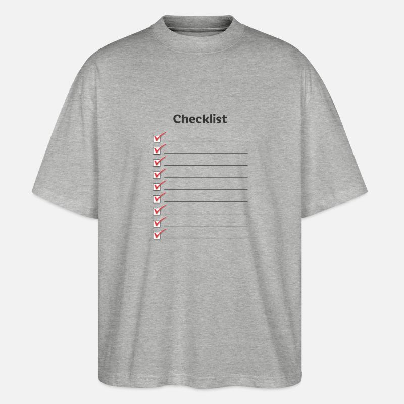 Checklist - Stanley/Stella Oversized Unisex Bio T-Shirt Blaster 2.0 - Grau meliert