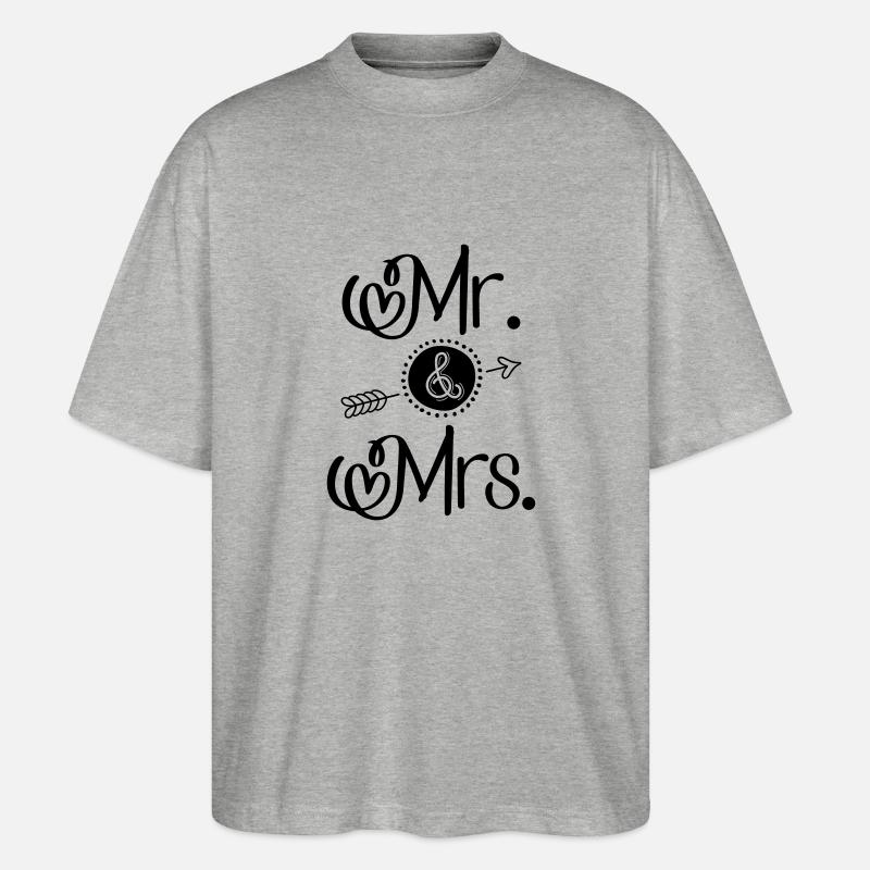 Mr. and Mrs. - Stanley/Stella Oversized Unisex Bio T-Shirt Blaster 2.0 - Grau meliert