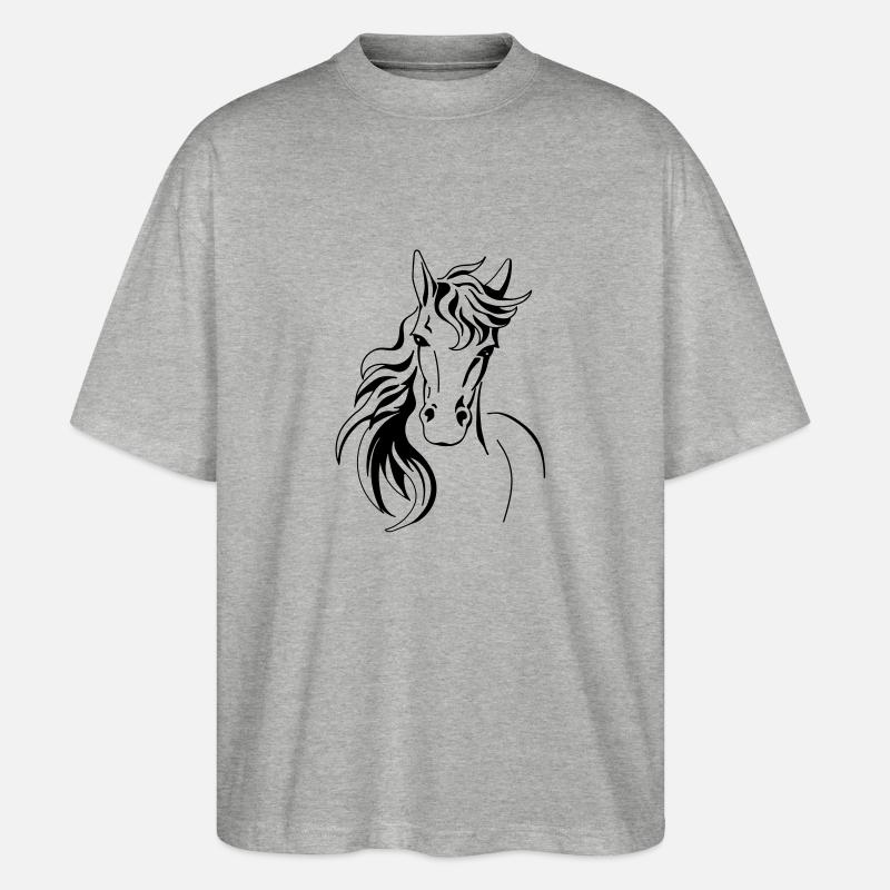 pferdekopf - Stanley/Stella Oversized Unisex Bio T-Shirt Blaster 2.0 - Grau meliert