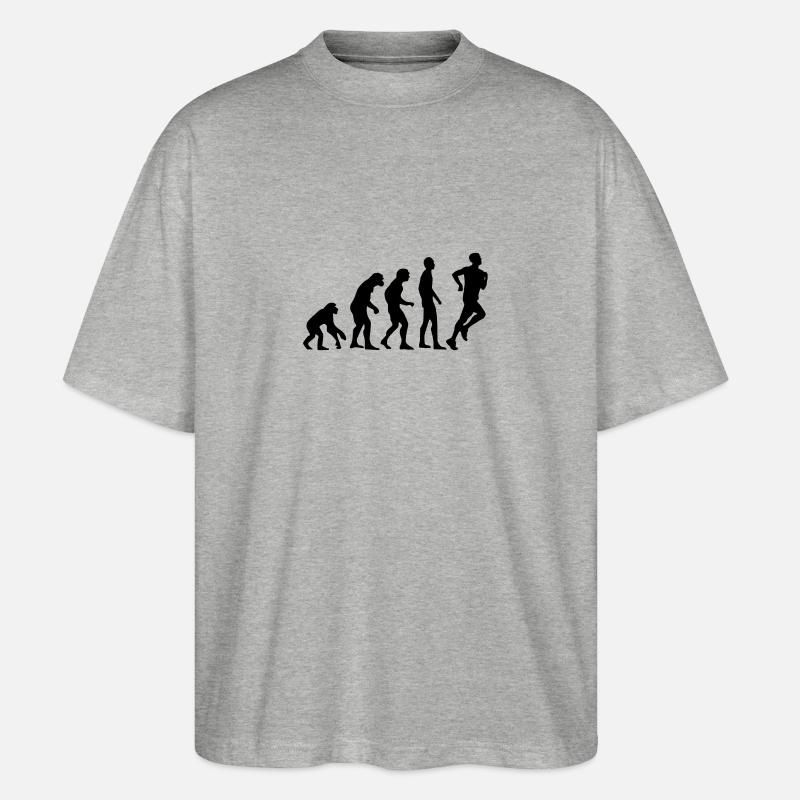 Human Evolution jogging - Stanley/Stella Oversized Unisex Organic T-shirt Blaster 2.0 - heather grey