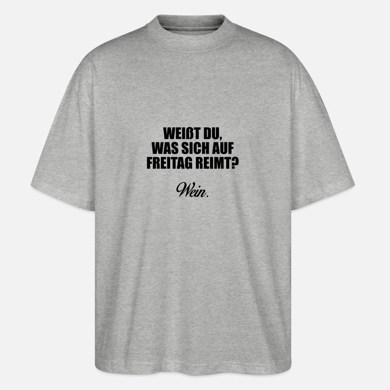 Wein - Stanley/Stella Oversized Unisex Bio T-Shirt Blaster 2.0 - Grau meliert