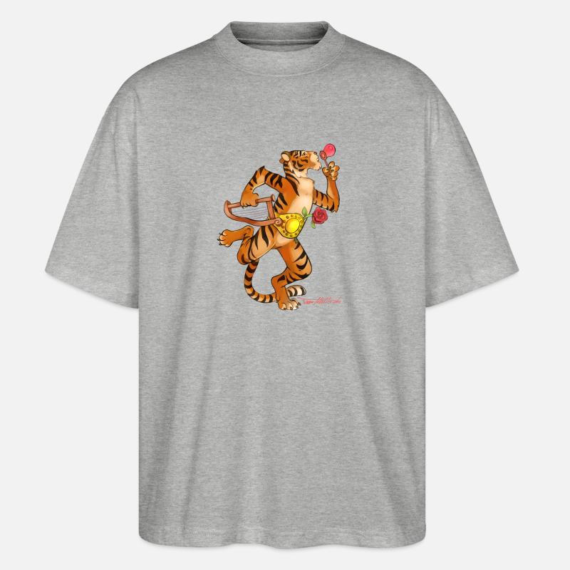 Tiger Vari - Stanley/Stella Oversized Unisex Organic T-shirt Blaster 2.0 - heather grey