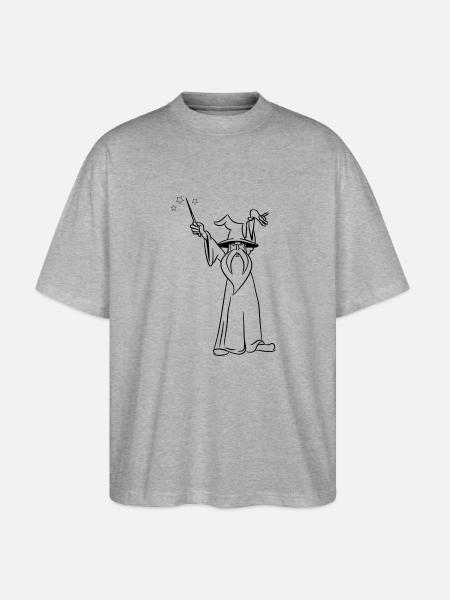 zauberer Zauberstab böse angriff - Stanley/Stella Oversized Unisex Bio T-Shirt Blaster 2.0 - Grau meliert