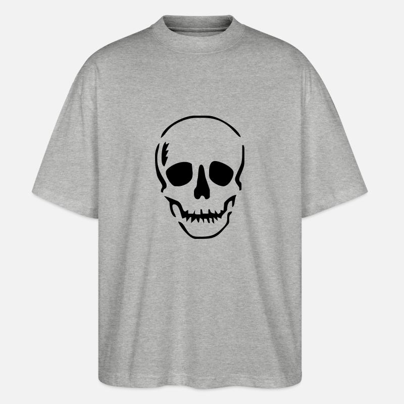 Schädel - Stanley/Stella Oversized Unisex Bio T-Shirt Blaster 2.0 - Grau meliert