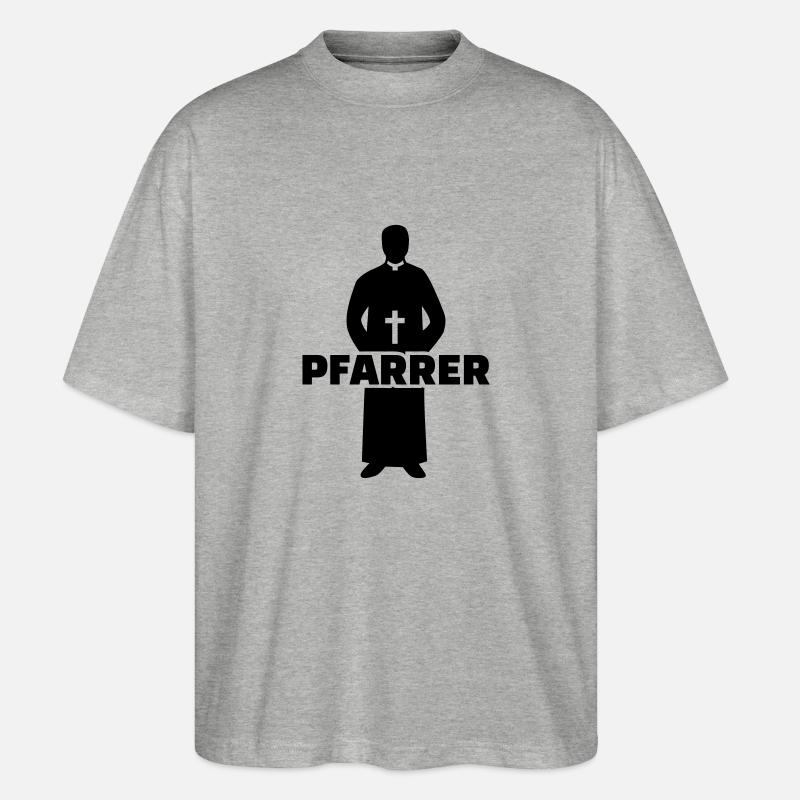 Pfarrer - Stanley/Stella Oversized Unisex Bio T-Shirt Blaster 2.0 - Grau meliert