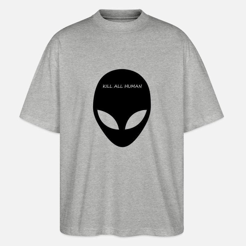 KILL ALL HUMAN - Stanley/Stella Oversized Unisex Bio T-Shirt Blaster 2.0 - Grau meliert