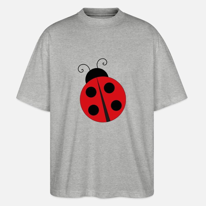 Marienkäfer Ladybug - Stanley/Stella Oversized Unisex Bio T-Shirt Blaster 2.0 - Grau meliert