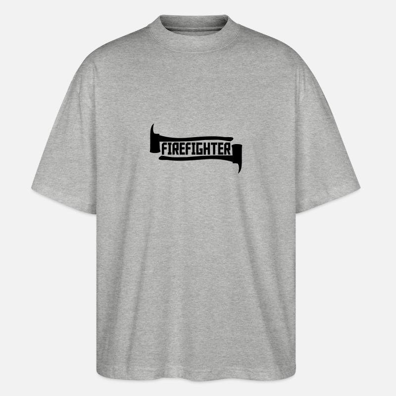 Pompier Axt Logo - T-shirt bio Blaster 2.0 coupe oversize Stanley/Stella Unisexe - gris chiné