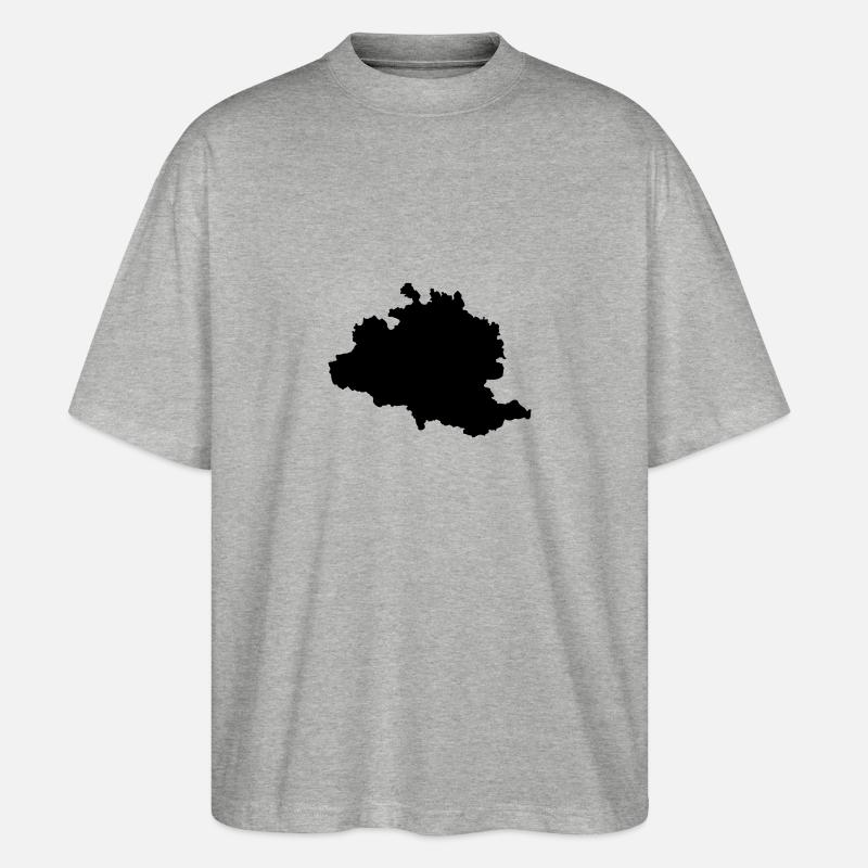 Ariège carte Ariégeoise - T-shirt bio Blaster 2.0 coupe oversize Stanley/Stella Unisexe - gris chiné