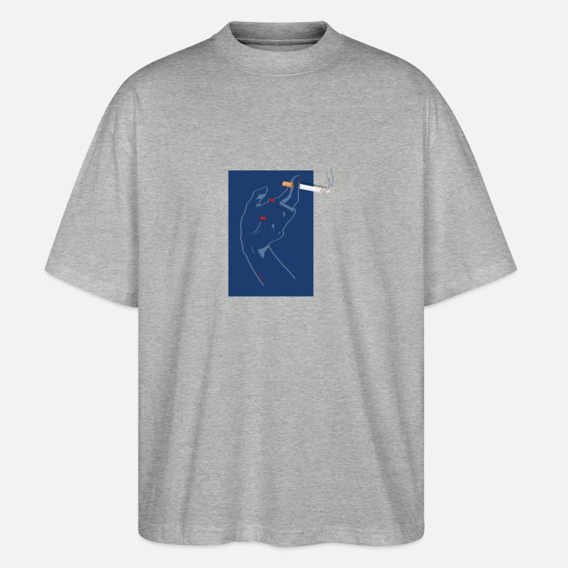 zigarette - Stanley/Stella Oversized Unisex Bio T-Shirt Blaster 2.0 - Grau meliert