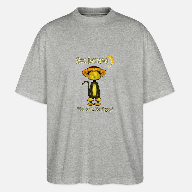 Happy Monkey - Stanley/Stella Oversized Unisex Bio T-Shirt Blaster 2.0 - Grau meliert