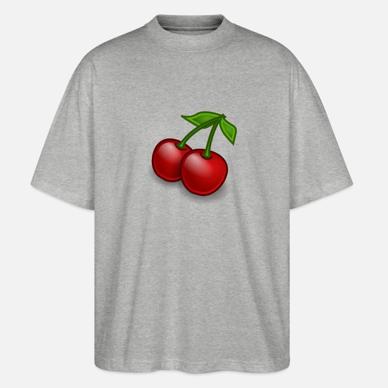 Kirsche Geschenk - Stanley/Stella Oversized Unisex Bio T-Shirt Blaster 2.0 - Grau meliert