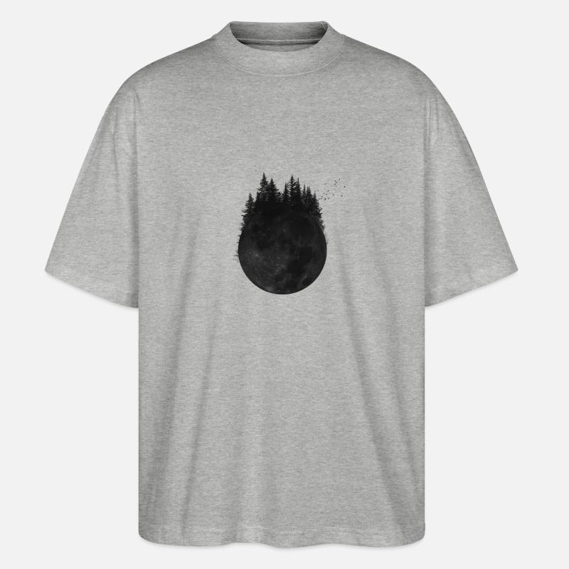 Wald Mond - Stanley/Stella Oversized Unisex Bio T-Shirt Blaster 2.0 - Grau meliert