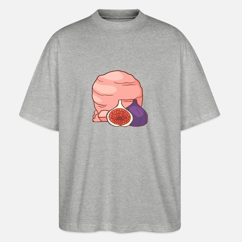 Feigenfrucht Eis Speiseeis Eiskrem Eiscreme - Stanley/Stella Oversized Unisex Bio T-Shirt Blaster 2.0 - Grau meliert