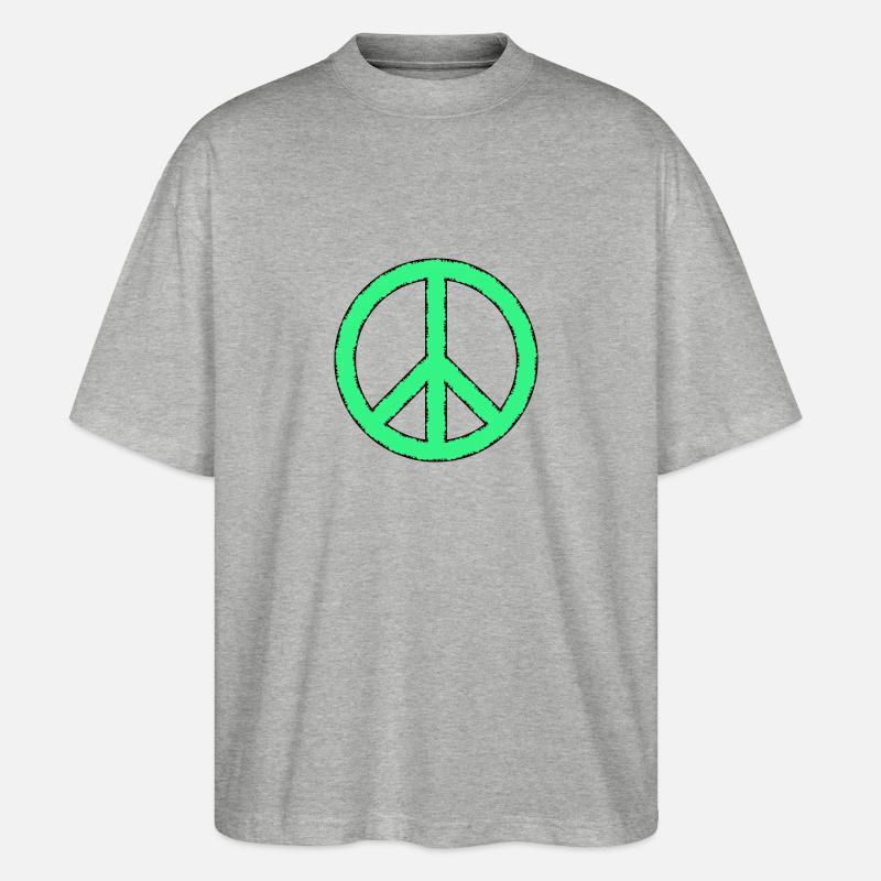 Peacezeichen - Stanley/Stella Oversized Unisex Bio T-Shirt Blaster 2.0 - Grau meliert