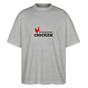 Fresh chicken - Stanley/Stella Oversized Unisex Organic T-shirt Blaster 2.0 - heather grey - Front - Alina (178cm) & Michal (187cm)