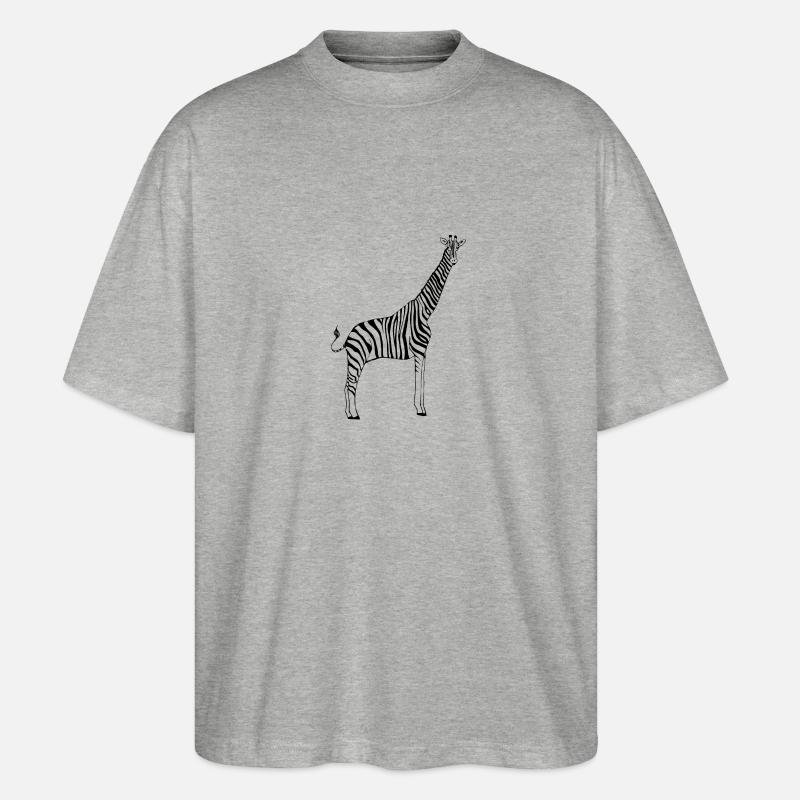 zebra giraffe - Stanley/Stella Oversized Unisex Bio T-Shirt Blaster 2.0 - Grau meliert