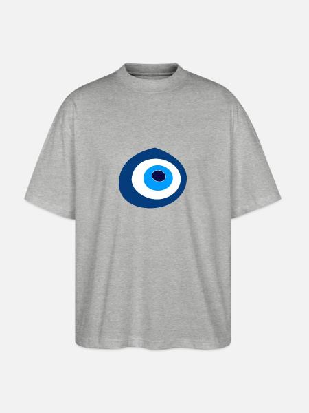 Turkish Eye Nazar - Stanley/Stella Oversized Unisex Organic T-shirt Blaster 2.0 - heather grey