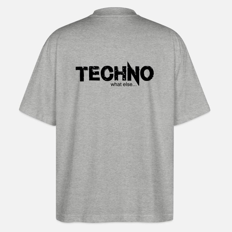TECHNO what else.... Design 2 - Stanley/Stella Oversized Unisex Bio T-Shirt Blaster 2.0 - Grau meliert