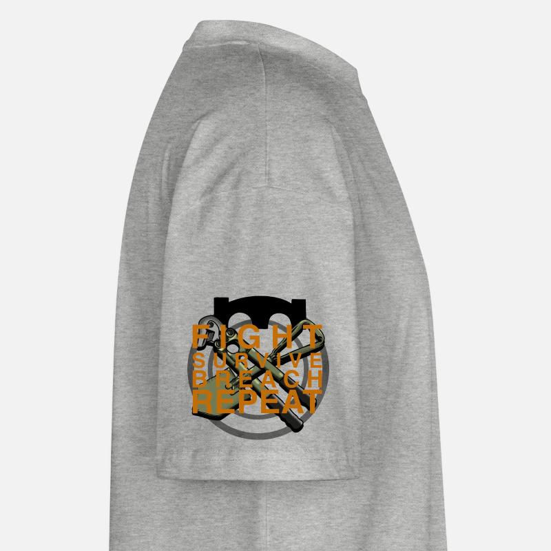 Combat Survie Pause Répéter - T-shirt bio Blaster 2.0 coupe oversize Stanley/Stella Unisexe - gris chiné