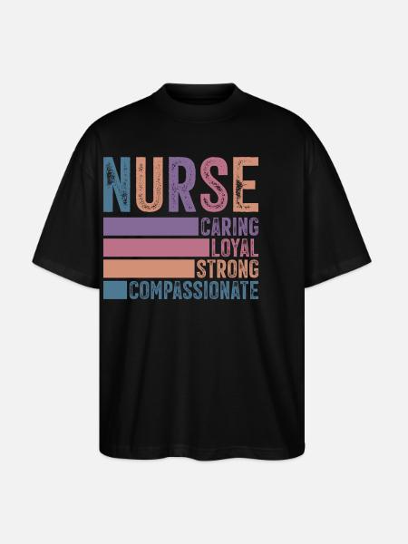Nurse - Stanley/Stella Oversized Unisex Bio T-Shirt Blaster 2.0 - Schwarz