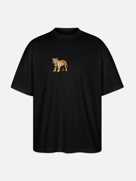 Tiger Tier - Stanley/Stella Oversized Unisex Bio T-Shirt Blaster 2.0 - Schwarz