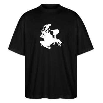 Rügen - Stanley/Stella Oversized Unisex Bio T-Shirt Blaster 2.0 - Schwarz - Vorne - Alina (178cm) & Michal (187cm)