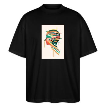 Silhouette mit neurodivergentem und abstraktem Profil. - Stanley/Stella Oversized Unisex Bio T-Shirt Blaster 2.0 - Schwarz - Vorne - Alina (178cm) & Michal (187cm)