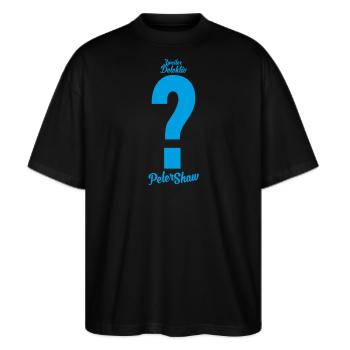 Die Drei ??? Peter Shaw Kostüm - Stanley/Stella Oversized Unisex Bio T-Shirt Blaster 2.0 - Schwarz - Vorne - Alina (178cm) & Michal (187cm)