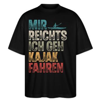 Kajak Kajakfahren paddeln Kajaker Kajakerin - Stanley/Stella Oversized Unisex Bio T-Shirt Blaster 2.0 - Schwarz - Vorne - Alina (178cm) & Michal (187cm)